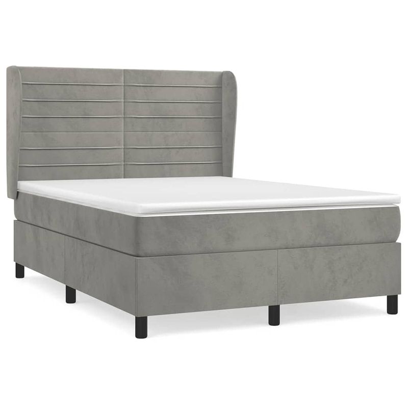 Foto van The living store bed vlinder - boxspringbed - 140 x 200 cm - pocketvering matras - middelharde ondersteuning