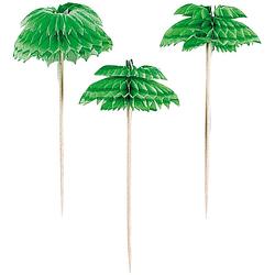 Foto van Amscan cocktailprikkers palmboom 10,1 cm