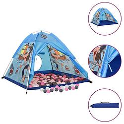 Foto van Vidaxl kinderspeeltent met 250 ballen 120x120x90 cm blauw