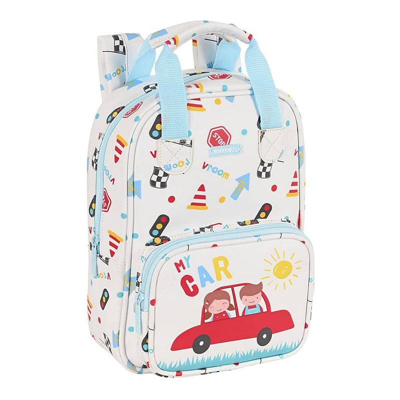 Foto van Schoolrugzak safta my car 20 x 28 x 8 cm wit multicolour