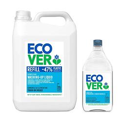 Foto van Ecover - afwasmiddel - kamille & clementine - krachtig tegen vet - 5l + 950 ml gratis - voordeelverpakking