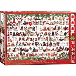 Foto van Eurographics puzzel holiday dogs - 1000 stukjes