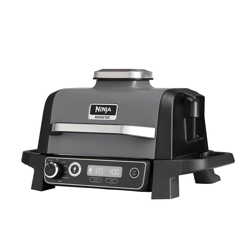 Foto van Ninja woodfire elektrische buiten grill en barbecue - airfryer functies - outdoor - og701eu