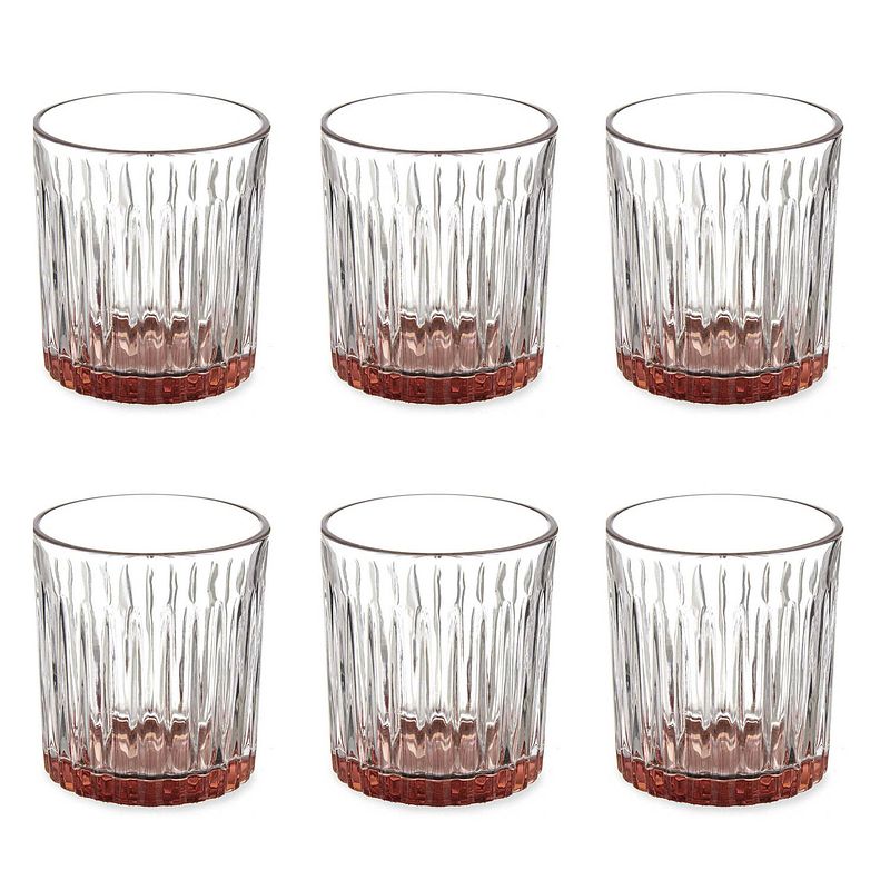 Foto van Luxe exotic collection drinkglazen set 12x stuks op brons basis 330 ml - drinkglazen