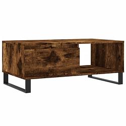 Foto van Vidaxl salontafel 90x50x36,5 cm bewerkt hout gerookt eikenkleurig