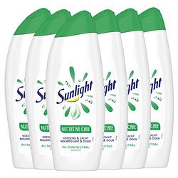 Foto van Sunlight zeep - douchegel - nutritive care - ph-huidneutraal - voordeelverpakking 6 x 500 ml