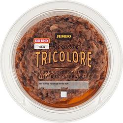 Foto van 3 voor € 6,00 | jumbo tapenade tricolore 150g aanbieding bij jumbo