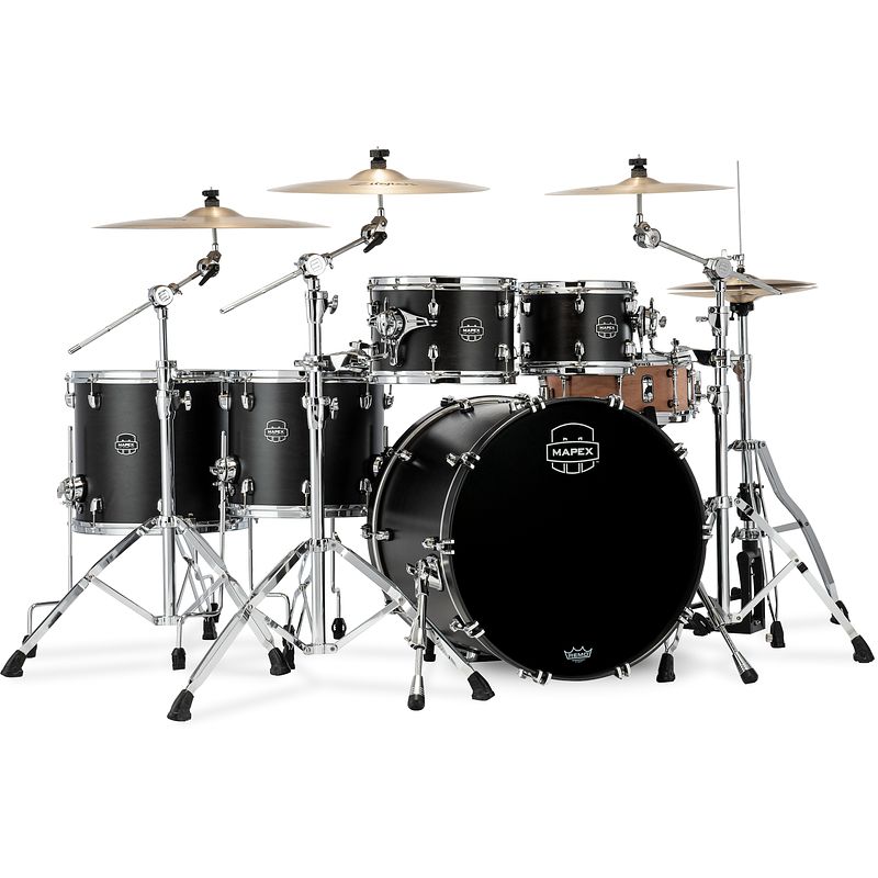 Foto van Mapex saturn sr628xufb satin black 5-delige shellset