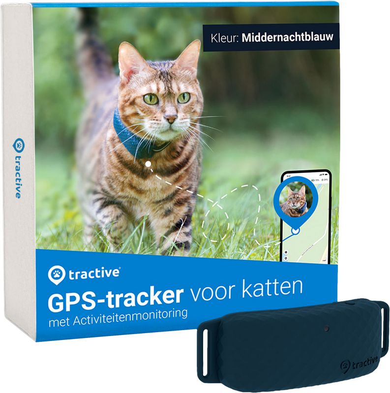 Foto van Tractive gps tracker kat donkerblauw