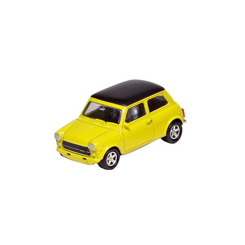 Foto van Welly metalen mini cooper 1300: geel 7 cm