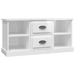 Foto van The living store tv-meubel - trendy en praktisch - opbergruimte- 4 open vakken en 2 lades - 99.5 x 35.5 x 48 cm -