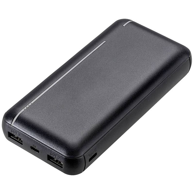 Foto van Vivanco powerbank 20000 mah li-ion usb-a, usb-c® zwart statusweergave