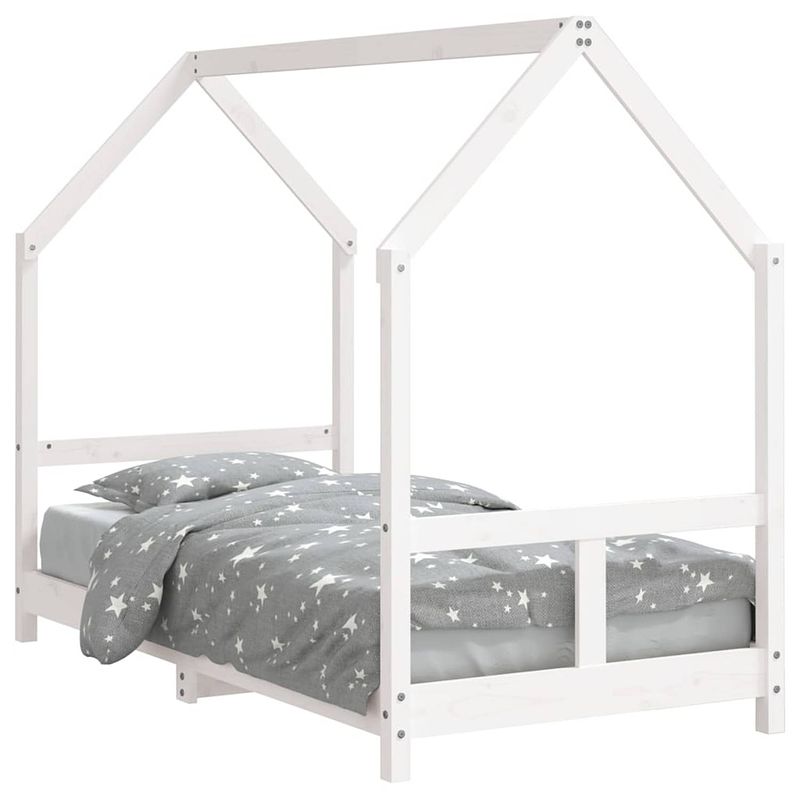 Foto van Vidaxl kinderbedframe 80x160 cm massief grenenhout wit