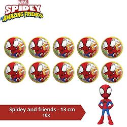 Foto van Bal - voordeelverpakking - spidey en friends - 13 cm - 10 stuks