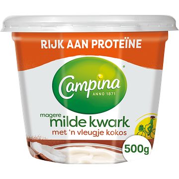 Foto van Campina magere kwark met een vleugje kokos 500g bij jumbo