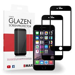 Foto van 2-pack bmax apple iphone 6/6s screenprotector - glass - full cover 5d - black