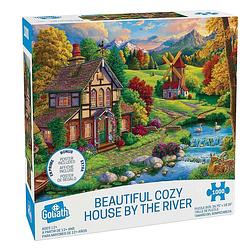 Foto van Goliath legpuzzel - image world beautiful cozy house by the river
