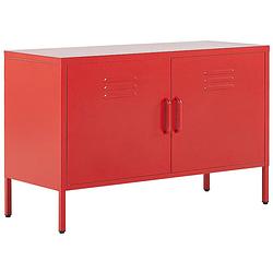 Foto van Beliani uria - sideboard-rood-rvs