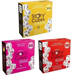 Foto van Spellenbundel - dobbelspel - 3 stuks - rory's story cubes fantasia, emergency & heroes