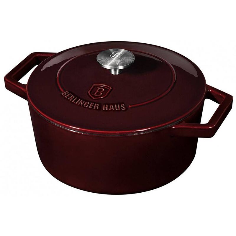 Foto van Berlinger haus braadpan burgundy 4 liter gietijzer