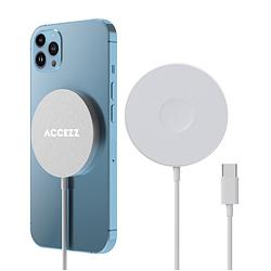 Foto van Accezz wireless magsafe charger usb-c - 1 meter oplader wit