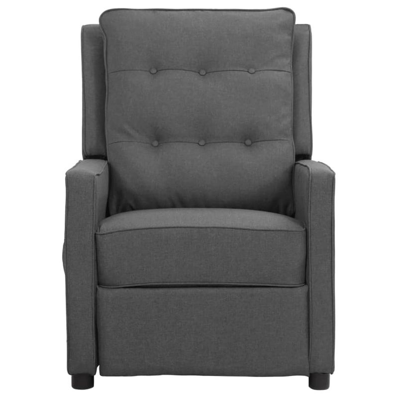 Foto van The living store verstelbare fauteuil - lichtgrijs - stof - ijzer - 70x90.5x101 cm - met verstelbare rugleuning -