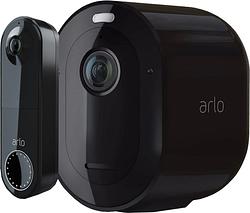 Foto van Arlo pro 4 beveiligingscamera zwart + arlo wire free video doorbell zwart