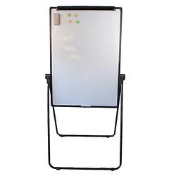 Foto van Lowander 3-in-1 flipover bord kantelbaar - flip-over board whiteboard magneetbord -100x70 cm - tweezijdig - zwart