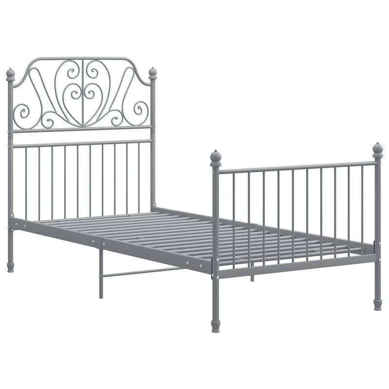 Foto van The living store metalen bedframe - naam - bedframe - 206 x 104 x 124 cm - grijs - montage vereist - the living store