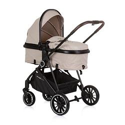 Foto van Chipolino aura opvouwbare 3 in 1 kinderwagen met luiertas macadamia beige