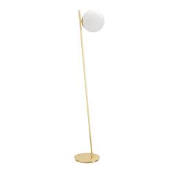 Foto van Eglo rondo 4 vloerlamp - e27 - 174,5 cm - goud/wit - glas/staal