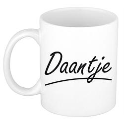 Foto van Naam cadeau mok / beker daantje met sierlijke letters 300 ml - naam mokken