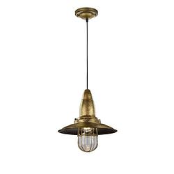 Foto van Vintage hanglamp fisherman - metaal - bruin