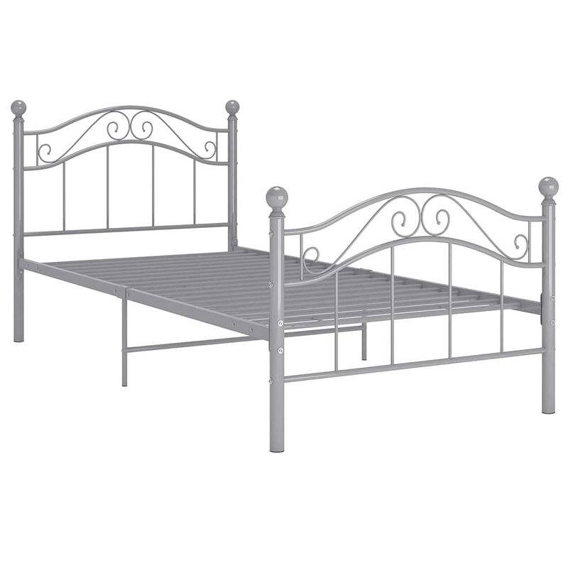 Foto van The living store bedframe - naam van de - eenpersoonsbed van gepoedercoat metaal - afmetingen- 209 x 97 x 92.5 cm -