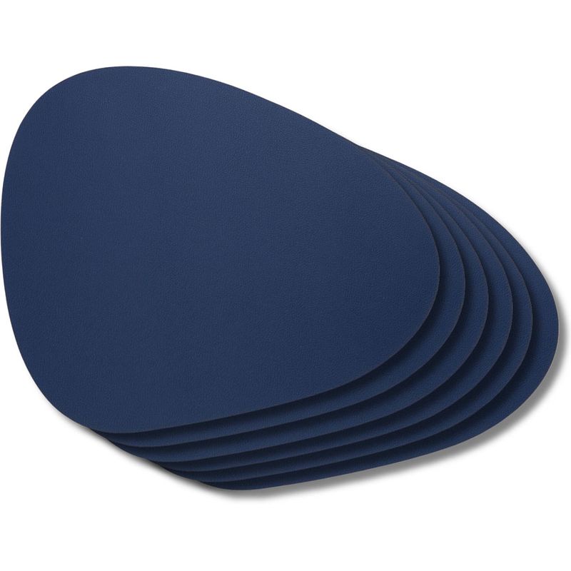 Foto van Jay hill placemats leer - grijs / blauw - organic - dubbelzijdig - 44 x 37 cm - 6 stuks