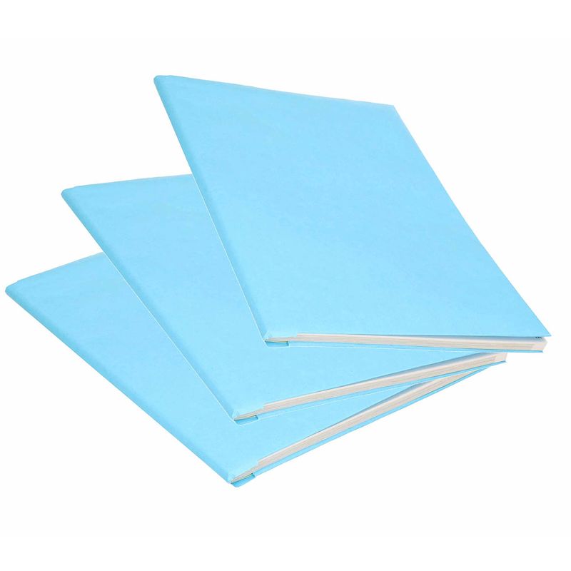 Foto van 3x rol kraft kaftpapier lichtblauw 200 x 70 cm - kaftpapier