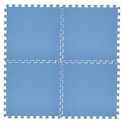 Foto van 16x stuks foam puzzelmat zwembadtegels/fitnesstegels blauw 50 x 50 cm - speelkleden