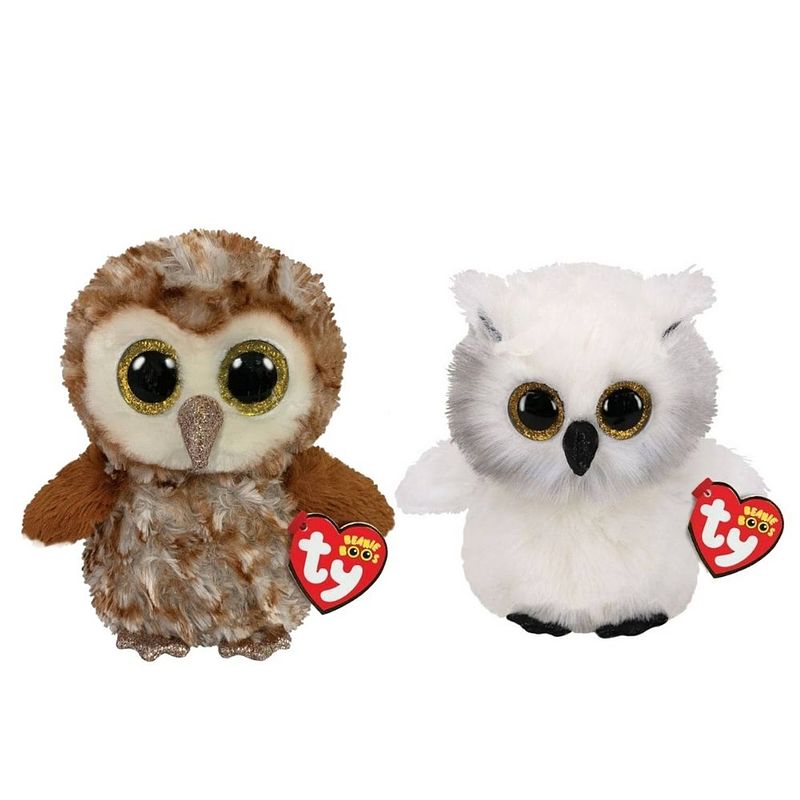 Foto van Ty - knuffel - beanie boo's - percy owl & austin owl