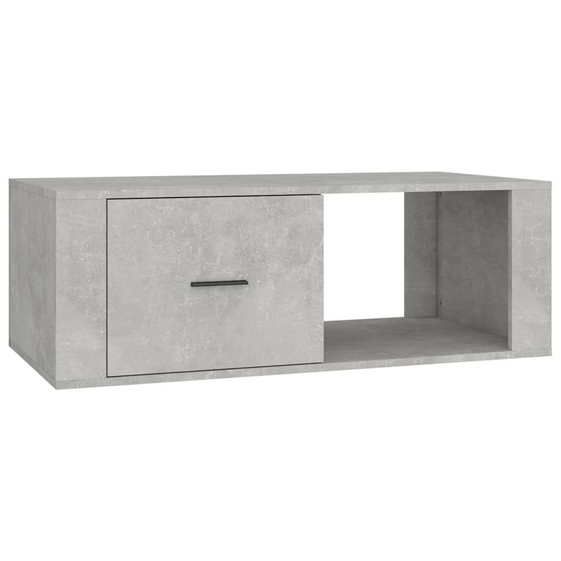 Foto van The living store salontafel betongrijs - 100 x 50.5 x 35 cm - duurzaam bewerkt hout