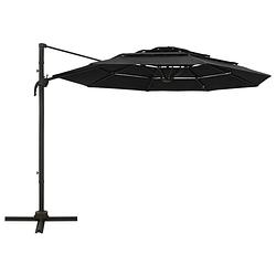 Foto van The living store parasol 4-laags - 300 x 300 x 247 cm - polyester - aluminium