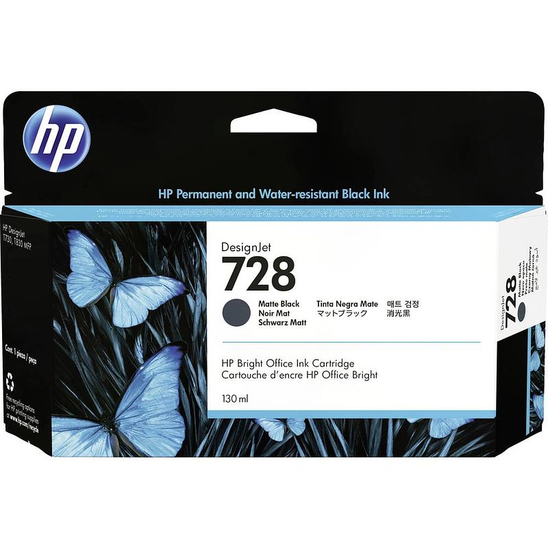 Foto van Hp cartridge 728 origineel single matzwart 3wx25a