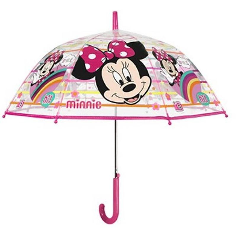 Foto van Perletti paraplu minnie mouse junior 74 cm microfiber transparant