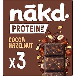 Foto van Nakd. protein cocoa hazelnut 3x45g bij jumbo