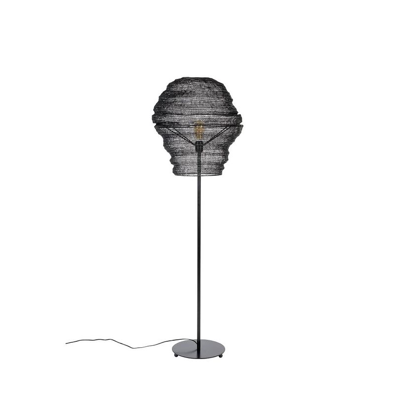 Foto van Giga meubel gm vloerlamp zwart - 51x51x154cm - zwarte lamp lena