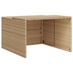 Foto van Vidaxl garage voor robotmaaier 86x90x52/57 cm poly rattan beige