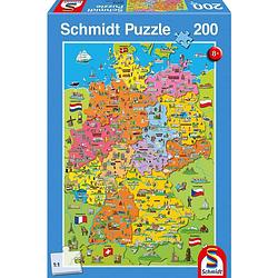 Foto van Schmidt puzzel getekende kaart van duitsland - 200 stukjes - 8+