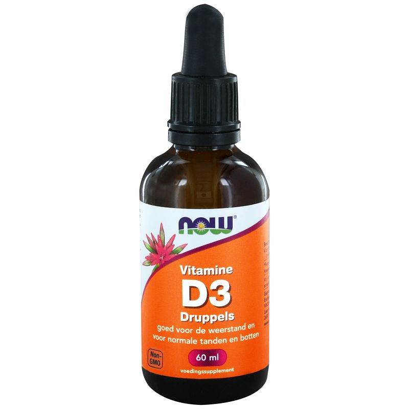 Foto van Now vitamine d3 druppels 60ml