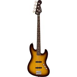 Foto van Fender aerodyne special jazz bass rw chocolate burst elektrische basgitaar met deluxe gigbag