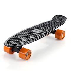 Foto van Skateboard, penny board, zwart-oranje, retro, met pu-dempers
