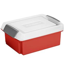 Foto van Sunware opslagbox kunststof 17 liter rood 45 x 36 x 14 cm met hoge deksel - opbergbox
